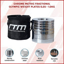 Chrome Metric Fractional Olympic Weight Plates 0.25 to 1kg Set - RnR Galore