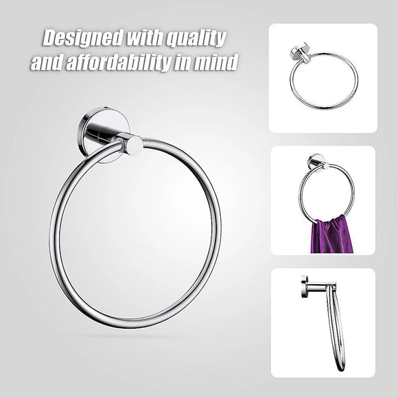 Classic Chrome Towel Bar Rail Ring Bathroom - RnR Galore