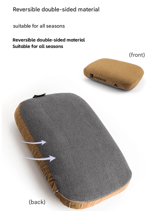Coffee Reversible Memory Foam Travel Pillow - All - Season Comfort Neck Support for Deep Sleep & Portability - RnR Galore