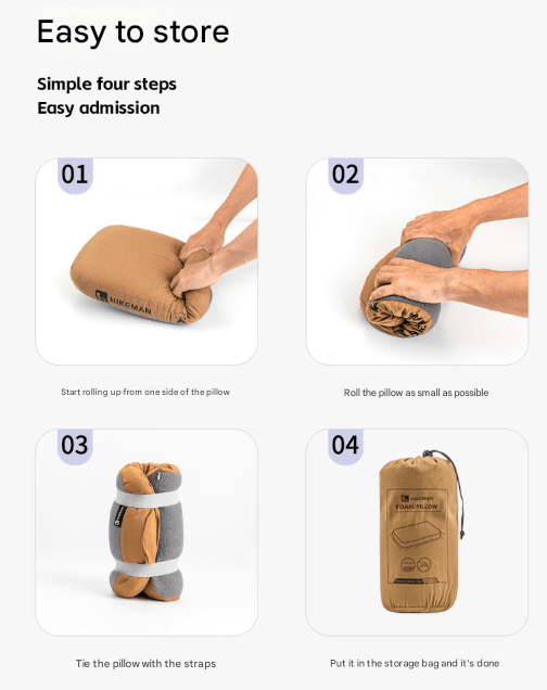 Coffee Reversible Memory Foam Travel Pillow - All - Season Comfort Neck Support for Deep Sleep & Portability - RnR Galore
