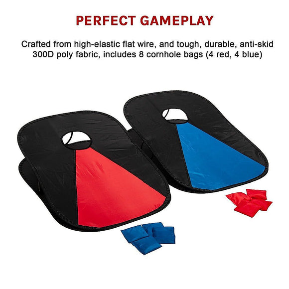 Collapsible Portable Corn Hole Boards With 8 Cornhole Bean Bags, Carry Case - RnR Galore