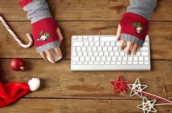 Color - Block Bird Embroidered Fingerless Knit Gloves – Warm, Flexible, Perfect for Daily Autumn/Winter Use, 8.5×22cm Stylish Practical Commute Hand - Warming Essential(dark red) - RnR Galore