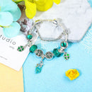 Colorful Cat Eye Glass Bead Clover Pendant Bracelet(17cm) - RnR Galore