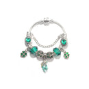Colorful Cat Eye Glass Bead Clover Pendant Bracelet(18cm) - RnR Galore