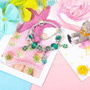 Colorful Cat Eye Glass Bead Clover Pendant Bracelet(18cm) - RnR Galore