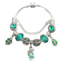 Colorful Cat Eye Glass Bead Clover Pendant Bracelet(19cm) - RnR Galore