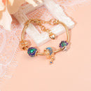 Colorful Leaf Moon Star Pendant Versatile Gold Bracelet(17cm) - RnR Galore