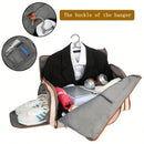 Convertible Travel Garment Bag Large Duffel Suit Carrier with Shoe Compartment & Hidden Backpack Straps Waterproof Blue - RnR Galore