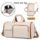 Convertible Travel Garment Bag Large Duffel Suit Carrier with Shoe Compartment & Hidden Backpack Straps Waterproof Light Pink - RnR Galore