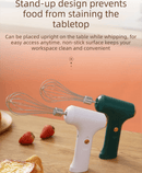 Cordless Electric Hand Mixer - Rechargeable 3 - Speed Egg Beater & Cream Whisk - Lightweight Self - Standing Design for Baking, Cake & Batter (White) - RnR Galore
