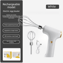 Cordless Electric Hand Mixer - Rechargeable 3 - Speed Egg Beater & Cream Whisk - Lightweight Self - Standing Design for Baking, Cake & Batter (White) - RnR Galore