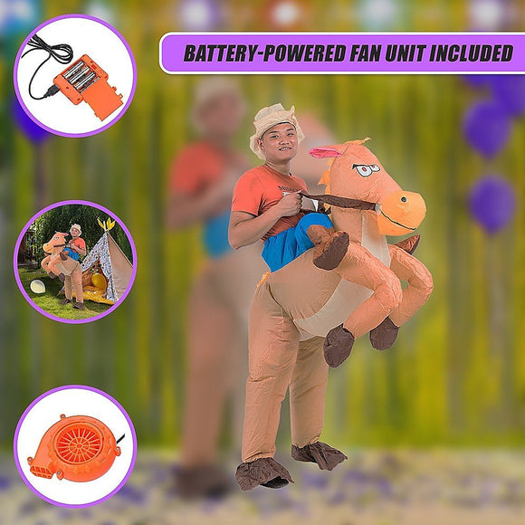 COWBOY Fancy Dress Inflatable Suit - Fan Operated Costume - RnR Galore