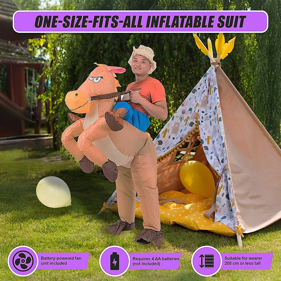 COWBOY Fancy Dress Inflatable Suit - Fan Operated Costume - RnR Galore