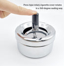 Creative Ashtray, Large Circular Metal Ashtray with Rotating Tray, Press - Type Design - RnR Galore