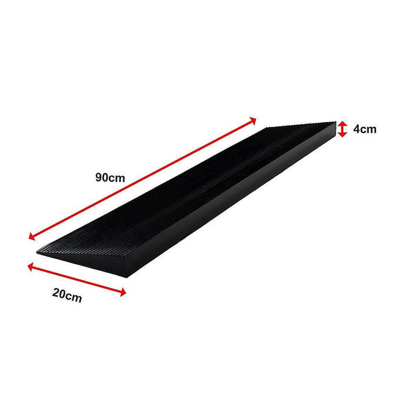 Cuttable Threshold Ramp Rubber Wheelchair Ramp Solid 4 cm Rise 90 cm Wide - RnR Galore