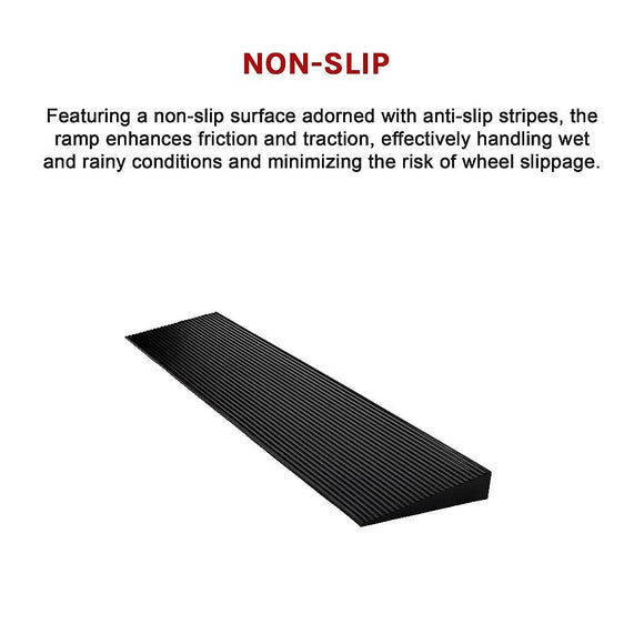 Cuttable Threshold Ramp Rubber Wheelchair Ramp Solid 4 cm Rise 90 cm Wide - RnR Galore