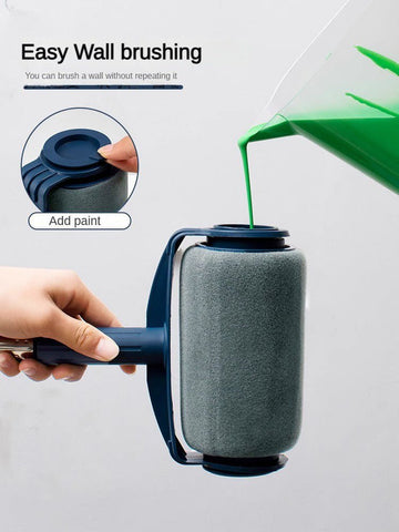 Dark Blue and Grey Pro Refillable Paint Roller Set with Extension Pole - No - Drip Easy Fill Wall Painting Tool Kit - RnR Galore