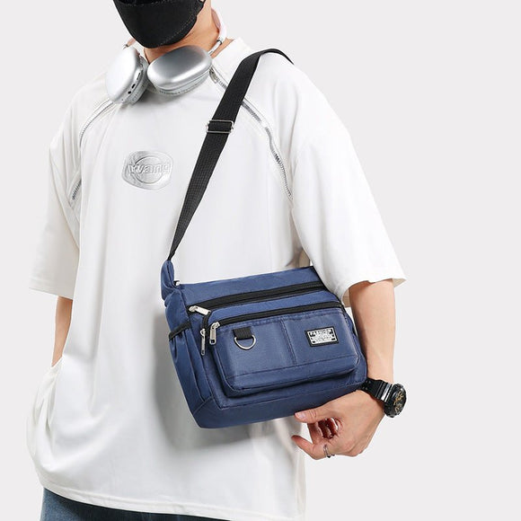 Dark Blue Men's Waterproof Oxford Cloth Crossbody Bag - Durable Anti - Theft Shoulder Backpack for Business, Travel & 10 - inch Tablet - RnR Galore