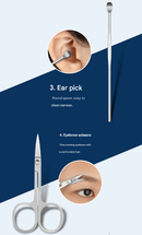 Dark Blue Mini Suitcase Manicure Set - 8 - Piece Portable Grooming & Nail Care Travel Kit - RnR Galore