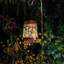 Decorative Solar Butterfly Hanging Lantern(11x11x17CM) - Waterproof Metal Hollow - Carved Outdoor Garden Projection Light for Garden and Patio - RnR Galore