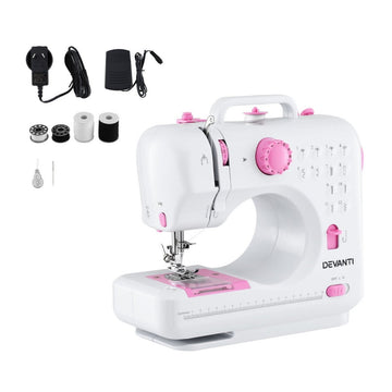 Devanti 12 Stitches Mini Sewing Machine for Beginners Portable Sewing Machine Kit with LED Lights - RnR Galore