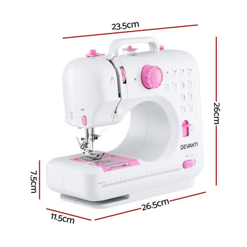 Devanti 12 Stitches Mini Sewing Machine for Beginners Portable Sewing Machine Kit with LED Lights - RnR Galore