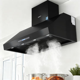 Devanti 1200mm Commercial BBQ Range Hood Dual Motor W/ Remote Control Black - RnR Galore