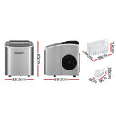 Devanti 12kg Ice Maker Machine w/Self Cleaning Silver - RnR Galore