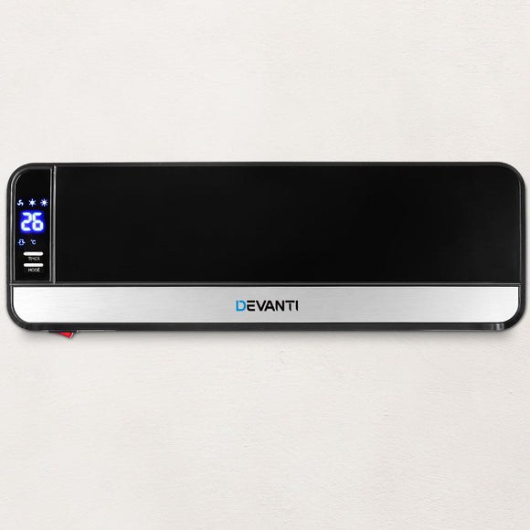 Devanti 2000W Wall Mounted Panel Heater - Black - RnR Galore