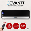 Devanti 2000W Wall Mounted Panel Heater - Black - RnR Galore