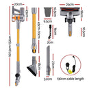 Devanti 300W Stick Vacuum Cleaner Cordless Self - Standing Golden - RnR Galore