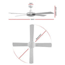 Devanti 52'' Ceiling Fan AC Motor 4 Blades w/Remote - White - RnR Galore