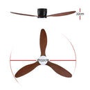Devanti 52'' Ceiling Fan DC Motor w/Light w/Remote - Dark Wood - RnR Galore