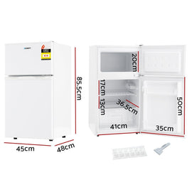Devanti 80L Bar Fridge Mini Freezer Refrigerator White - RnR Galore