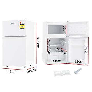 Devanti 80L Bar Fridge Mini Freezer Refrigerator White - RnR Galore