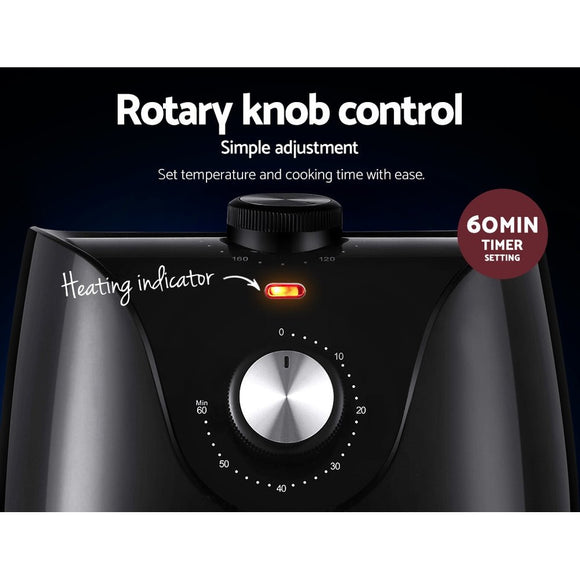 Devanti Air Fryer 2.5L Knob Fryers - RnR Galore