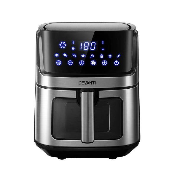 Devanti Air Fryer 6.5L LCD Fryers Clear Window - RnR Galore