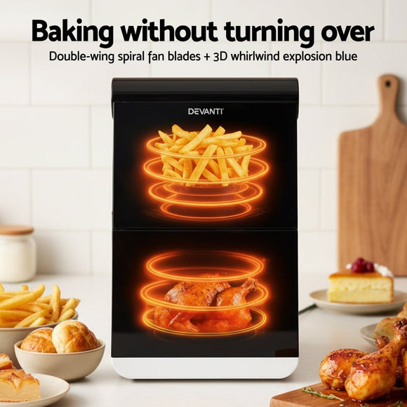 Devanti Air Fryer Oven 11L Dual Zone Fryers - RnR Galore