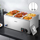 Devanti Commercial Food Warmer Bain Marie 4 Electric Buffet Pans - RnR Galore