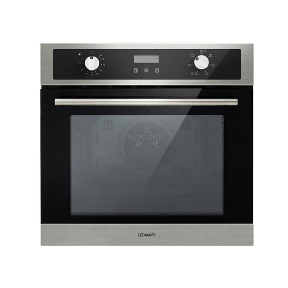 Devanti Electric Built In Wall Oven 80L Convection Grill Ovens Stainless Steel - RnR Galore