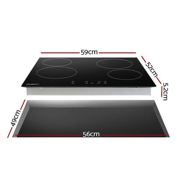 Devanti Electric Ceramic Cooktop 60cm Touch Control - RnR Galore