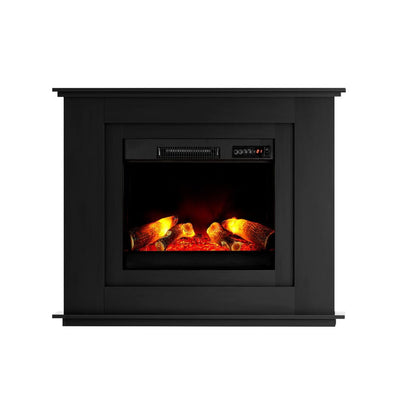 Devanti Electric Fireplace Fire Heater 2000W Black - RnR Galore