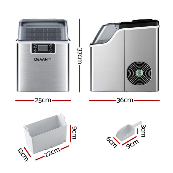Devanti Ice Maker Machine Commercial Portable Ice Cube Tray Countertop 3.2L - RnR Galore