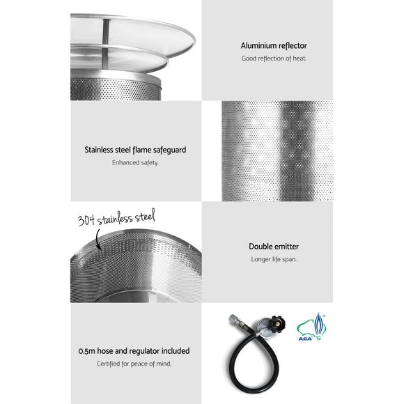 Devanti Outdoor Gas Patio Heater Black - RnR Galore