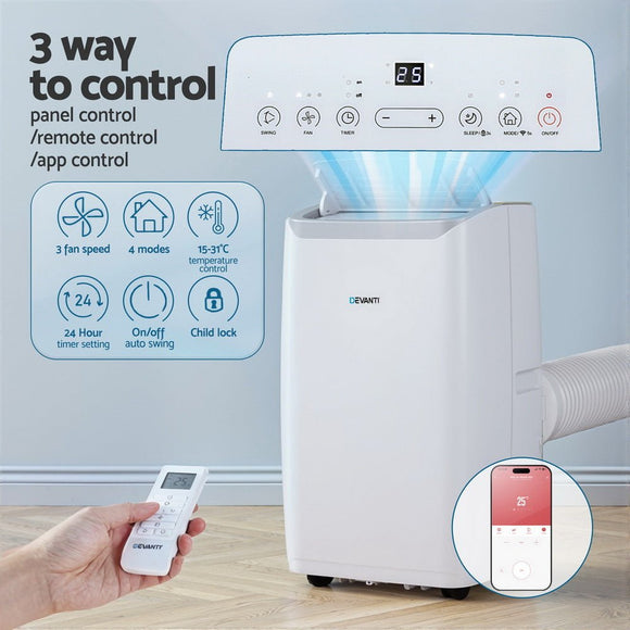 Devanti Portable Air Conditioner Dehumidifier Fan 14000BTU - RnR Galore