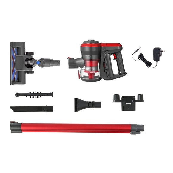 Devanti Stick Vacuum Cleaner Brushless Cordless 250W Red - RnR Galore