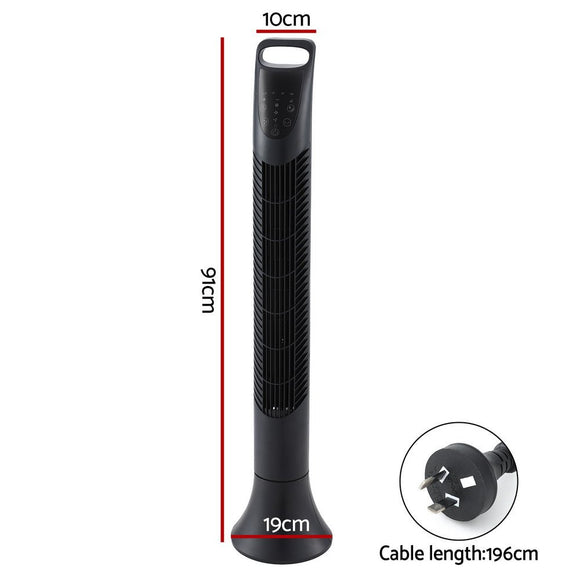 Devanti Tower Fan Oscillating 3 Speeds with Remote 91cm - RnR Galore