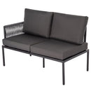 Eden 4 - Seater Outdoor Lounge Set with Coffee Table in Black - Stylish Textile and Rope Design - RnR Galore