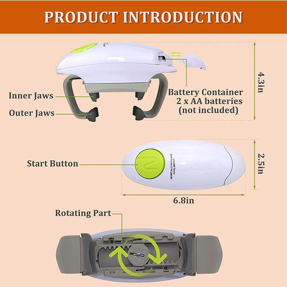 Effortless Electric Jar Opener - Automatic Grip for Arthritis Sufferers, Seniors & Weak Hands(white) - RnR Galore