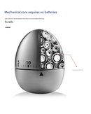 Egg Shape Stainless Steel Kitchen Timer Mechanical Cooking Timer - Wind - Up 60 Minute Countdown Timer - Loud Ring 72dB Baking Tool with Non - Slip Base - Battery - Free Analog Timer for Home Office - RnR Galore
